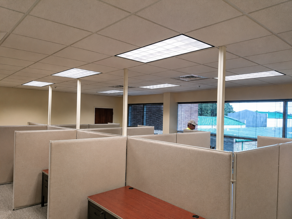 Commercial Office furniture. Partitions. Furniture. Electrical Drops