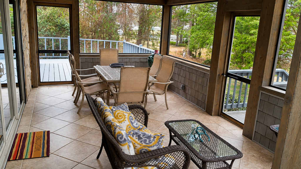 Custom Cedar Screened Porch Addition Inside